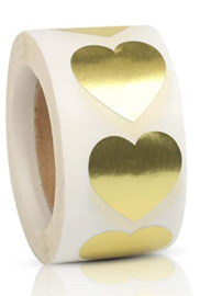 Sluitstickers Goudkleur Hartje  - 2.5cm - 10 stuks