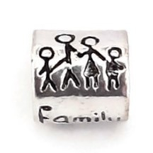 Metalen kraal met groot gat - family - 9x8mm - gat 5mm