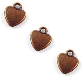 Bedel Hanger 3D Hartje - 12x10mm - 5 stuks van één kleur
