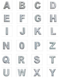 Schuifkralen Metaal Letters Alfabet voor 10mm leer - Gat 10x2mm