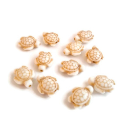 Schildpad Kraal Keramiek Beige 18x14x8mm