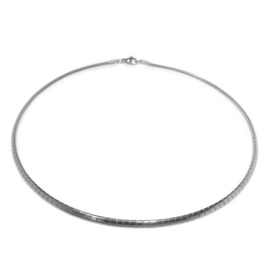 Platte Soepele Choker / Spang - 3mm - Edelstaal - Zilverkleur