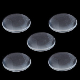 Glas Cabochon 18x5mm transparant - rond - bol