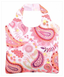 Ecozz Eco Shopper Wit met Vrolijke Roze/Rode Print