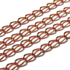 Ketting fijne schakel - Rosé Goud 6x4mm - 50cm