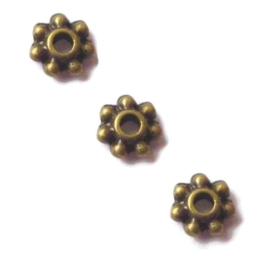 Spacer kralen metaal - Brons - 4 of 6mm - 25 stuks