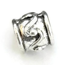 Metalen kraal met groot gat - Zigzag Krul - 9x8mm - gat 4.5mm