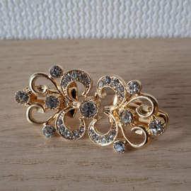 Goudkleur Vest Sluiting met strass steentjes 5.0 x 2.4cm