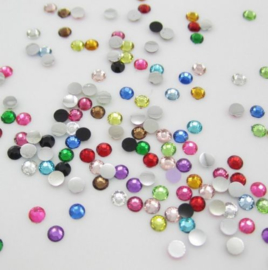 4mm Facet Resin Rhinestone Plaksteentjes - Flat back - SS16  - div kleuren - 50 stuks