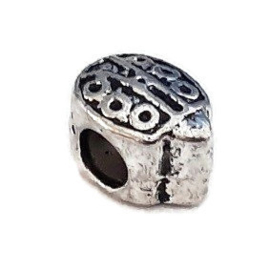 Metalen kraal met groot gat -  Lieveheersbeestje - 12x8x8mm - gat 4.5mm