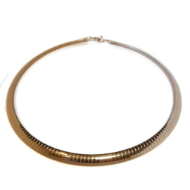 Platte Soepele Choker Spang - 8mm - Edelstaal - Goudkleur - 50cm