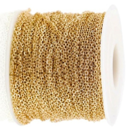 Rvs Fijne Schakelketting - Ovale Schakel - Goudkleur