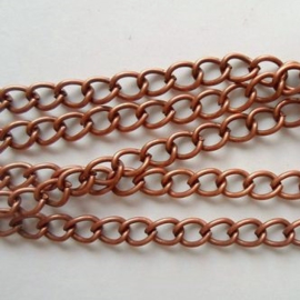 Metaal schakelketting ca.5x5mm Koperkleur - 50cm