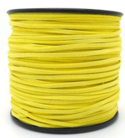 Faux Suede koord Plat - Geel ( yellow ) 3x1.4mm