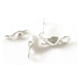 Kalot met oogje -  Silverplated - Metaal - 8x4mm - per 25 stuks