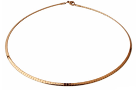 Platte Soepele  Choker / Spang - 3mm - Edelstaal - Goudkleur