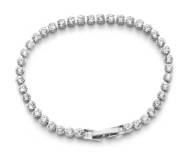 Armband met Oostenrijkse Crystal Steentjes - Zilverkleur