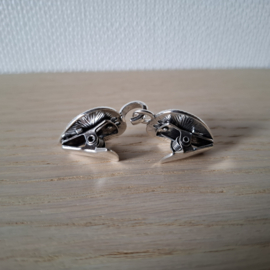 Zilverkleur Vestclip met Franse Lelie - 6x2cm