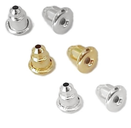 Oorbel stoppers 5.5x5mm  Goud of  Zilverkleur - 20 stuks