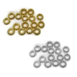 Metaal Spacer Kraaltje Goud of Zilverkleur - 4mm - gat 2mm - 20 stuks