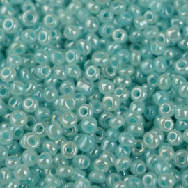 Glas rocaille 4mm (6.0) Pastel Turquoise Ceylon - Per zakje ca 5 gram