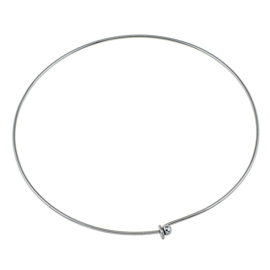 Spang / Choker met afdraaibaar knopje antraciet - 44cm x 2mm