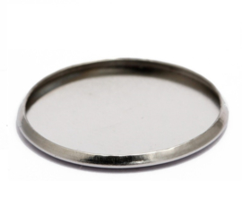 Cabochonsetting rond met randje, voor 16mm cabochon