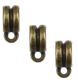 Kraal Rondel met Oogje – Antiek Brons Metaal 9x7x4mm - gat 5mm
