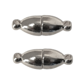 Magneetslot Ovaal Zilverkleur of Goudkleur Metaal 18x6mm