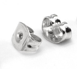 RVS Oorstekers voor een kraal zonder gat - 2 stuks