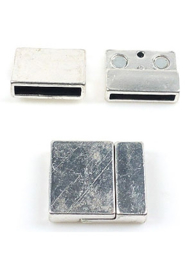 Magneetslot Metaal Zilverkleur - Gat 22,5 x 3,5mm