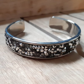 Armband Cuff Diamond Glitter - Black/Diamond Strass