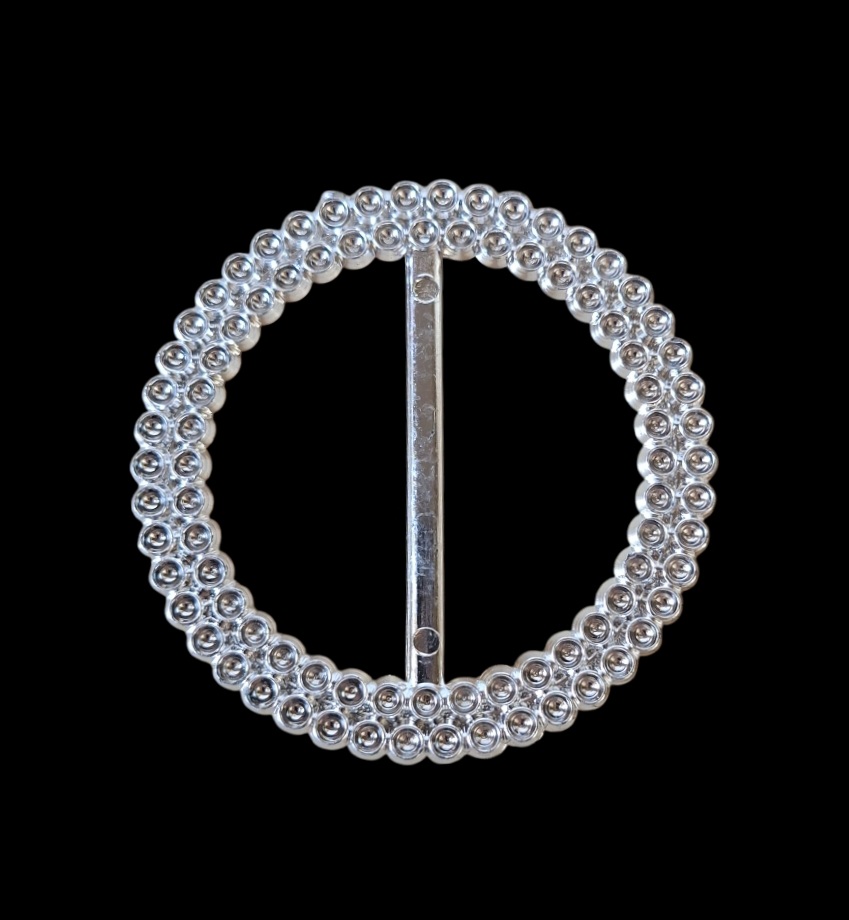 Strass Gesp - Zilverkleur Kunststof - 65mm