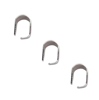 Haakje knijpklemmetje voor hanger - zilverkleur - 7x5mm - 5 stuks