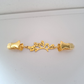 Vestclip Tak met Bladeren Goudkleur