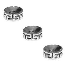 Spacer kralen metaal - 8x3mm - Antiek Goudkleur of Antiek Zilverkleur - 10 stuks