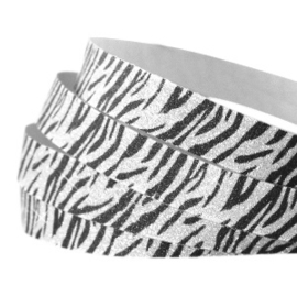 Crystal Glitter Tape Zebra Print 10mm Silver-Black - 20cm