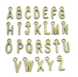 Bedels Hangers Alfabet 26 letters  - Brons, Zilver of Goudkleur