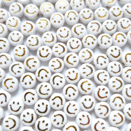 Acryl Smiley Kralen Mix – Kleurrijke platte Ronde Kralen - 20 stuks