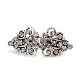 Antiek Zilverkleur Vest Sluiting met strass steentjes 5.8x 2.6cm