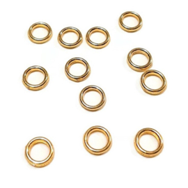 Gesloten metalen O ringetjes - 6.0x1.0mm - goud of zilverkleur