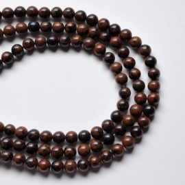 Mahonie Obsidiaan Kralen 6mm & 8mm - Halve Streng