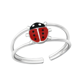 Kinder Ring Lieveheersbeestje - 925 sterling zilver