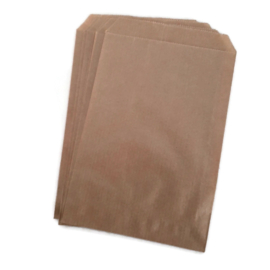 Bruine papieren craft zakjes 16x10cm - 10 stuks