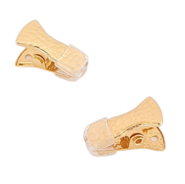 Klemmetjes - Clips met rubbertje - Goudkleur - 20x11mm - 2 stuks