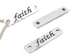 Hanger / Tussenzetsel Metaal met tekst Love ,  Faith of Hope