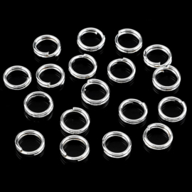 Dubbele Ringetjes / Splitring - Silverplated - 5mm - 25 stuks