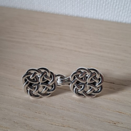 Antiek Zilverkleur vestclip vlecht 5x2cm