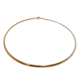 Platte Soepele  Choker / Spang - 3mm - Edelstaal - Goudkleur