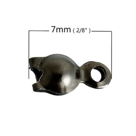 Kalot met oogje kleur - Antraciet - 7x4mm - 25 stuks